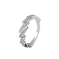 Bague éclair argentée ajustable ornée de zircons brillants au design moderne - Ouvert Réglable / Éclair (J430 Argent)
