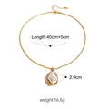 Barokke parelhanger ketting met gouden lava-frame en touwketting, lengte 40cm+5cm - Ketting