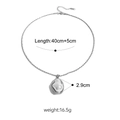 Colgante de perla barroca con cadena de plata de 40 cm y cierre de mosquetón - Collar / Color acero
