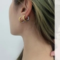 Minimalist gold and silver two-tone hoop earrings made of high-quality stainless steel - 4mm Thick Two-tone Gold (12mm Inner Diameter)