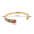 18K vergulde armband met gladde gouden bol en kleurrijke zirkonia-inleg voor dames - Goudkleur Regenboog Zirconia Stijl