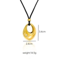 Detailed view of teardrop pendant with dimensions 3.4cm by 2.4cm and weight 14.5g - Gold
