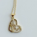 Golden heart necklace with Mom lettering and zircon stars for Mother's Day gift - Mom Star Heart Style (F)