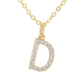 Minimalist 18K gold plated necklace featuring a sparkling zircon-encrusted letter D pendant - Letter D