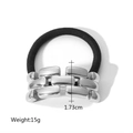Élastique à cheveux minimaliste avec ornement métallique à maillons argentés - Style de Bracelet de Montre Ton Argent