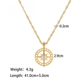 Detailed view of gold starburst necklace with zircon inlay and 2.9cm pendant size - Eight-Pointed Star Necklace