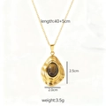 Franse vintage gouden ketting met turquoise hanger en gedetailleerde afmetingen - Tijgeroog Stijl