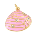 Pendentif étoile de mer en émail rose plaqué or avec zircons pour la création de bijoux - Rose Cerise (A1037)