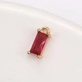 Macro shot of rectangular red crystal pendant with gold claw setting for DIY jewelry - 4mm*8mm / Rose Red (P1728)