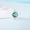 DIY gold metal birthstone pendant with emerald green multifaceted glass for jewelry making - Diameter 8mm / 10 Pieces Pack / Gold Edge-May (P1762)