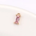 Close-up of pink rectangular crystal pendant with gold claw setting for DIY jewelry - 4mm*8mm / Pink (P1731)