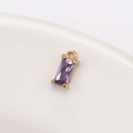 Macro shot of purple rectangular crystal pendant with gold claw setting and bail - 4mm*8mm / Purple (P1735)