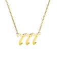 Golden 777 angel lucky number necklace in stainless steel on a white background - Style 777 / Gold