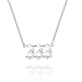 Detail shot of silver angel number 333 pendant necklace with stylish gothic numbers - Style 333 / Steel