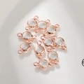 Roségoud omrand glas geboortesteen hangers voor doe-het-zelf sieraden accessoires - 6mm / Rozegoud April (P2459)