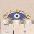 Blauer Böser Blick Anhänger mit Lineal zur Größenmessung für DIY Schmuckherstellung - Tropföl Wimper Stil (P2574)
