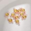 Detail van 6mm barnsteen glazen geboortesteen hangers met roségouden rand voor DIY sieraden - 6mm / Rozegoud November (P2464)