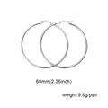 Dettagli con diametro 60mm e peso 9,8g per i cerchi in acciaio inossidabile argento lucido - 60mm / Argento