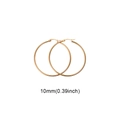 Dettaglio di orecchini a cerchio geometrici da 10mm in oro rosa con finitura lucida - 10mm / Oro