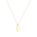 Collana minimalista in acciaio inossidabile dorato con ciondolo a lettera F lucida - Lettera F