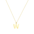 Collana minimalista in acciaio inossidabile dorato con pendente a forma di lettera W - Lettera W