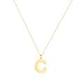 Elegante collana dorata con un ciondolo minimalista con lettera C maiuscola - Lettera C