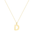 Collana minimalista in acciaio inossidabile dorato con ciondolo a lettera D - Lettera D