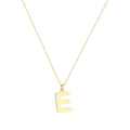 Elegante collana con ciondolo lettera E dorata e catena minimalista in acciaio inossidabile - Lettera E