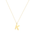Collana minimalista in acciaio inossidabile dorato con ciondolo lettera K e catena fine - Lettera K