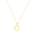 Collana minimalista in acciaio inossidabile dorato con pendente lettera O e catena fine - Lettera O