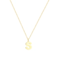 Collana minimalista in acciaio inossidabile dorato con ciondolo a lettera S maiuscola - Lettera S