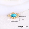 Pendentif Main de Fatma en or avec opale bleue et cristaux pour bijoux faits main - Style Main de Hamsa Bleue (A0015)
