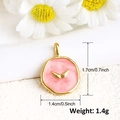 Pink heart-shaped pendant with golden wings for DIY jewelry making, 1.4g weight - Pink Wings Style (A0207)
