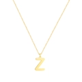 Collana minimalista in acciaio inossidabile dorato con un audace ciondolo lettera Z a blocchi - Lettera Z