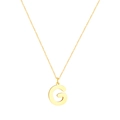Collana minimalista in acciaio inossidabile dorato con pendente a lettera G lucido e catena - Lettera G