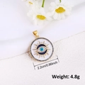 Ciondolo occhio malvagio placcato oro 2,2cm con smalto blu e zirconi cubici scintillanti - Stile Malocchio (A0102)