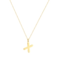 Collana minimalista in acciaio inossidabile dorato con pendente lucido lettera X - Lettera X