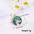 Gold-plated elk pendant with blue gradient glitter star sky and sparkling zircons - Elk Starry Sky Style (A0103)