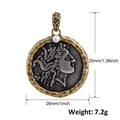 Vintage gold coin pendant with silver relief, pearl inlay and 35mm height dimension - Gold Pearl Decoration Style (A0320)