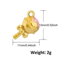 Detailed view of pink lollipop pendant with gold finish and dimensions 13mm by 11mm - Pink Lollipop (A0377)
