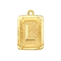 Goldener rechteckiger Anhänger mit Buchstabe L im Vintage Münz-Stil Design für Damen - Buchstabe L Stil (A0432-L)