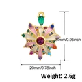 Dimensions détaillées du pendentif champignon en émail coloré avec zircons variés - Gemme Starburst Colorée (A0387)