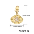 Detailed size view of a 17mm gold star oval pendant with textured finish and gems - Oval Star Pendant (A0541)