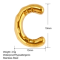 Macro view of 304 stainless steel bubble letter pendant with 19mm height dimensions - Puffy Letter C Style (SS0158-C)