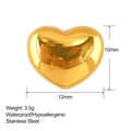 Waterproof 18K gold stainless steel heart pendant 12mm for DIY jewelry making - Large Heart Pendant (SS0190)
