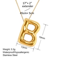 18K vergoldete Edelstahl-Halskette mit Bubble-Buchstabe B und Größenangaben im Detail - Stil B (XL0035-B)