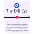 Handwoven black rope bracelet featuring a red evil eye charm with gold plating - Oval Enamel Evil Eye (B0006)