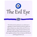 Handmade blue woven bracelet with zircon evil eye charm on gift display card - Oval Rhinestone Evil Eye (B0015)