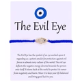 Blue braided rope bracelet with gold Hamsa hand and blue evil eye stone charm - Rhinestone Hamsa Hand (B0023)