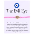 Handmade woven pink rope bracelet with gold Hamsa Hand and evil eye zircon charm - Hamsa Hand Pendant (B0004) / Pink